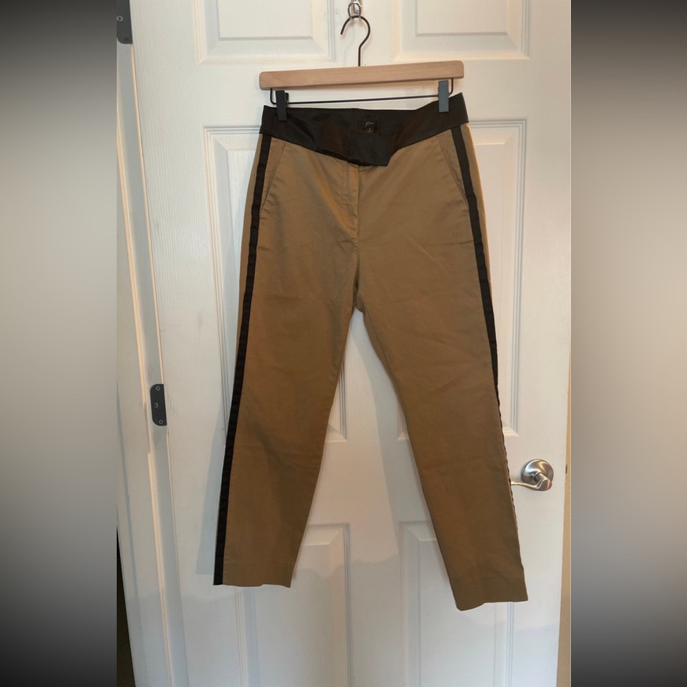 J. Crew Camel/Black Twill Tuxedo Pant